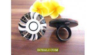 Balinese Seashells Finger Rings Resin Motif 